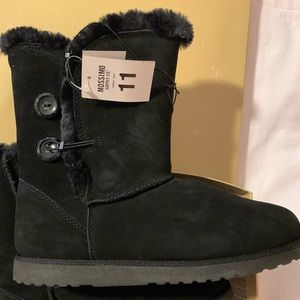 Mossimo Fur Boots Ugg-Style, Black, Women’s 11
